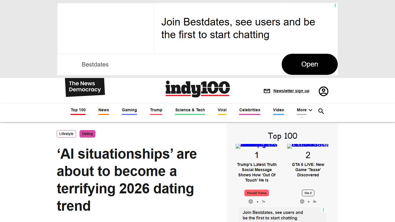 ‘AI situationships’ are about to become a terrifying 2026 dating trend indy100